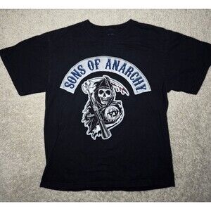 Sons of Anarchy SOA Men’s Medium Black Big Reaper Samcro Motorcycle T-Shirt